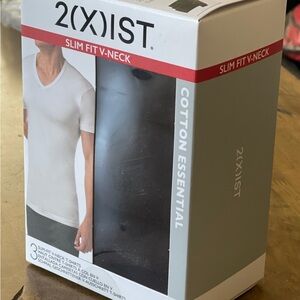 2xist Cotton Essential V-Neck T-Shirt - Black (one box with 3 T’s)